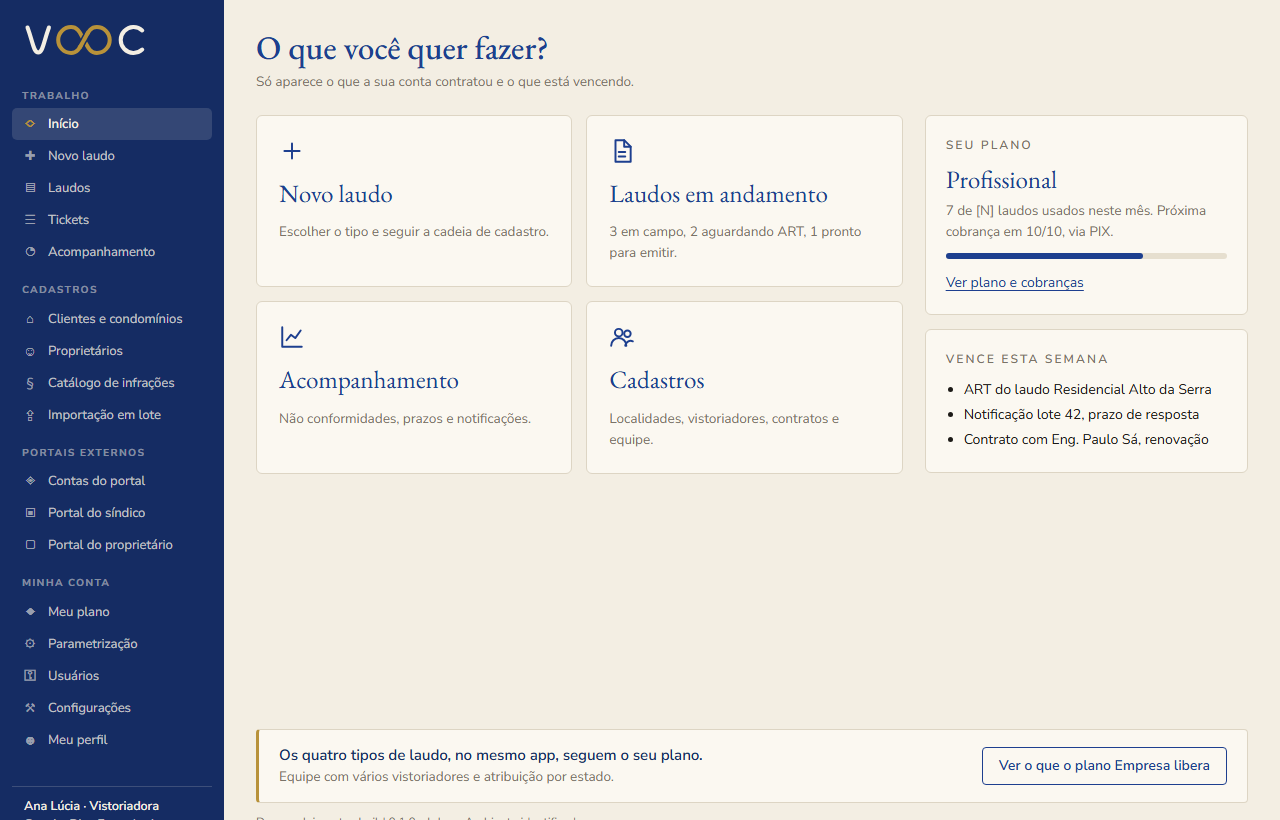 Painel do vistoriador